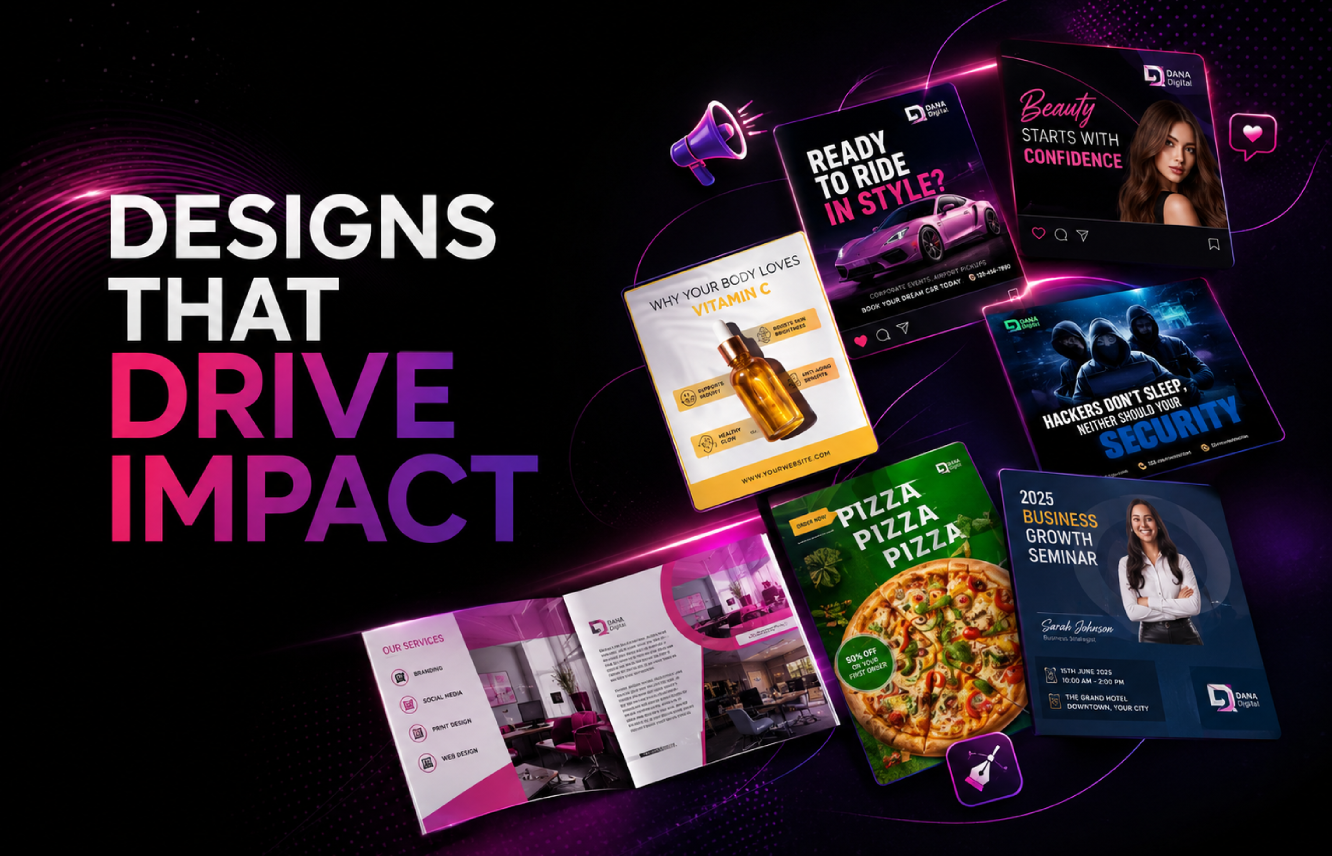 Marketing design work by Doana Digital