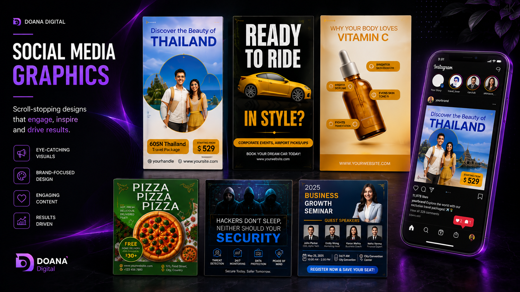 Doana Digital social media design work