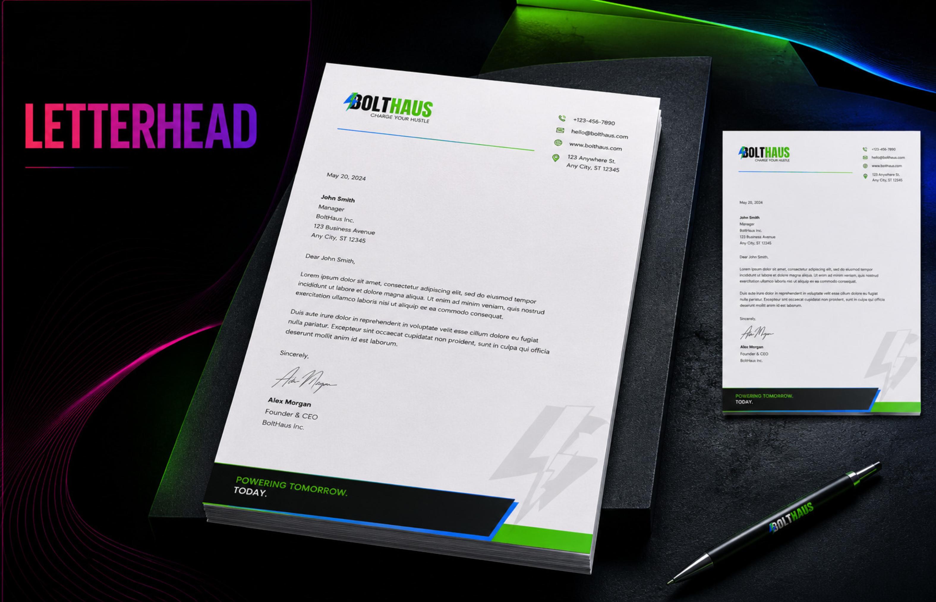 Corporate letterhead designs by Doana Digital